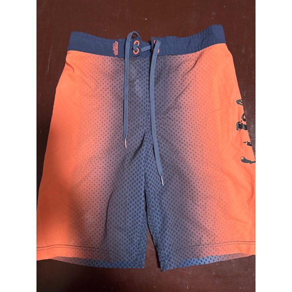 Salt Life Vapor Stretch Board Shorts Orange Blue Gradient Swim Trunks Kid Size 8 - Picture 1 of 4